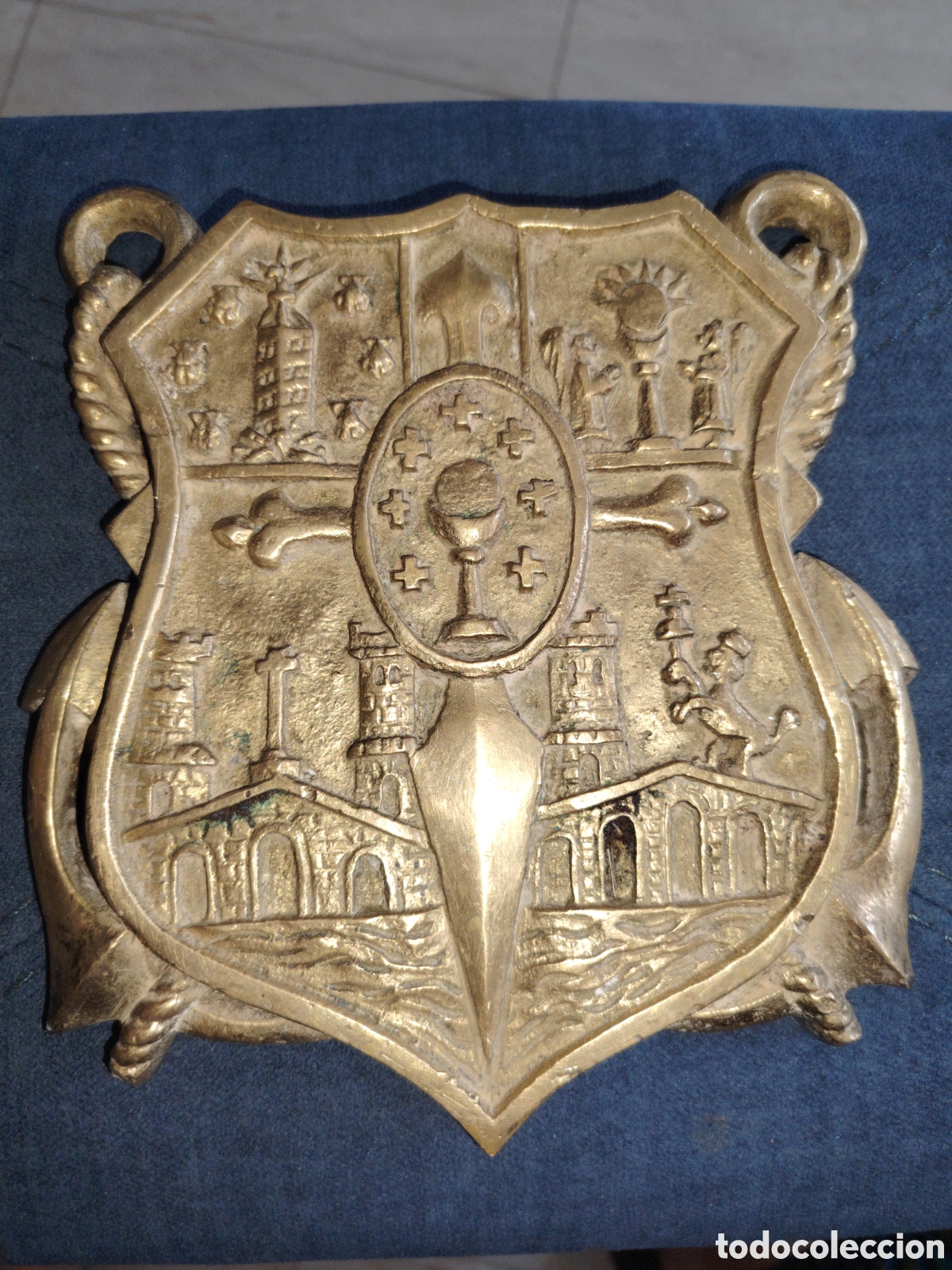 Vintage: Escudo armada, buque Galicia L-31. Bronce macizo.