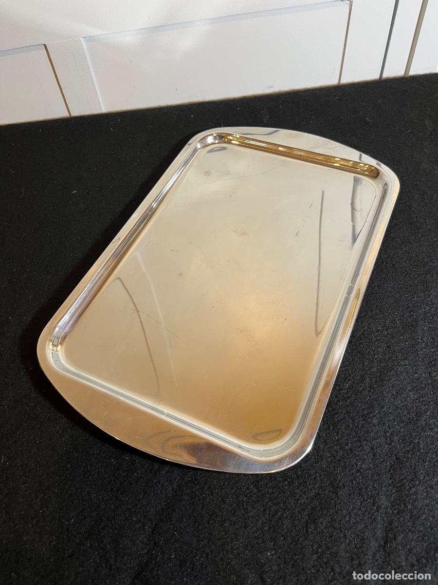 Vintage: Bandeja vintage acero inoxidable dise&ntilde;o minimalista mid century 35x22