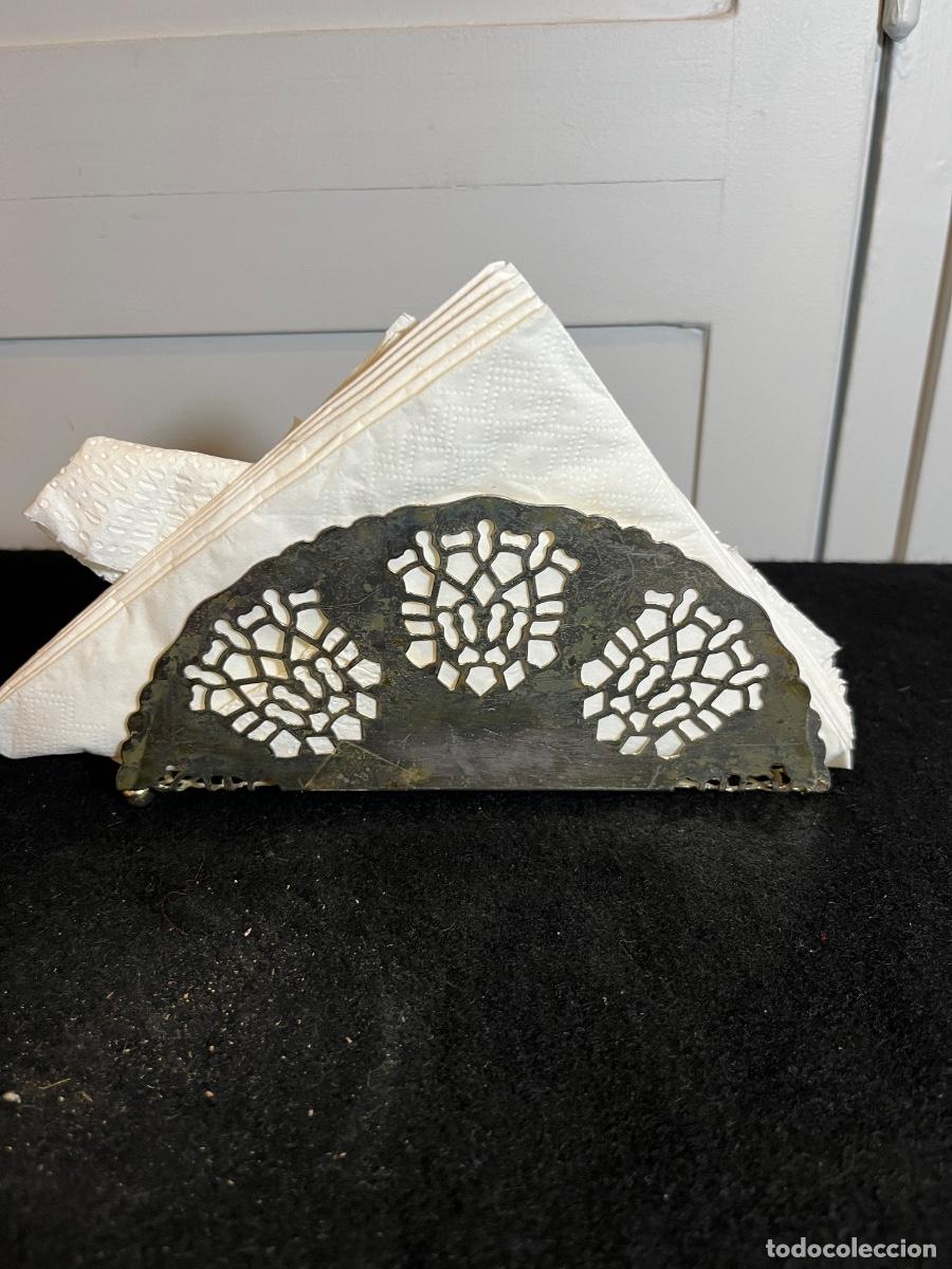 Vintage: Servilletero antiguo metal plateado calado made in england estilo art d&eacute;co vintage decoracion mesa