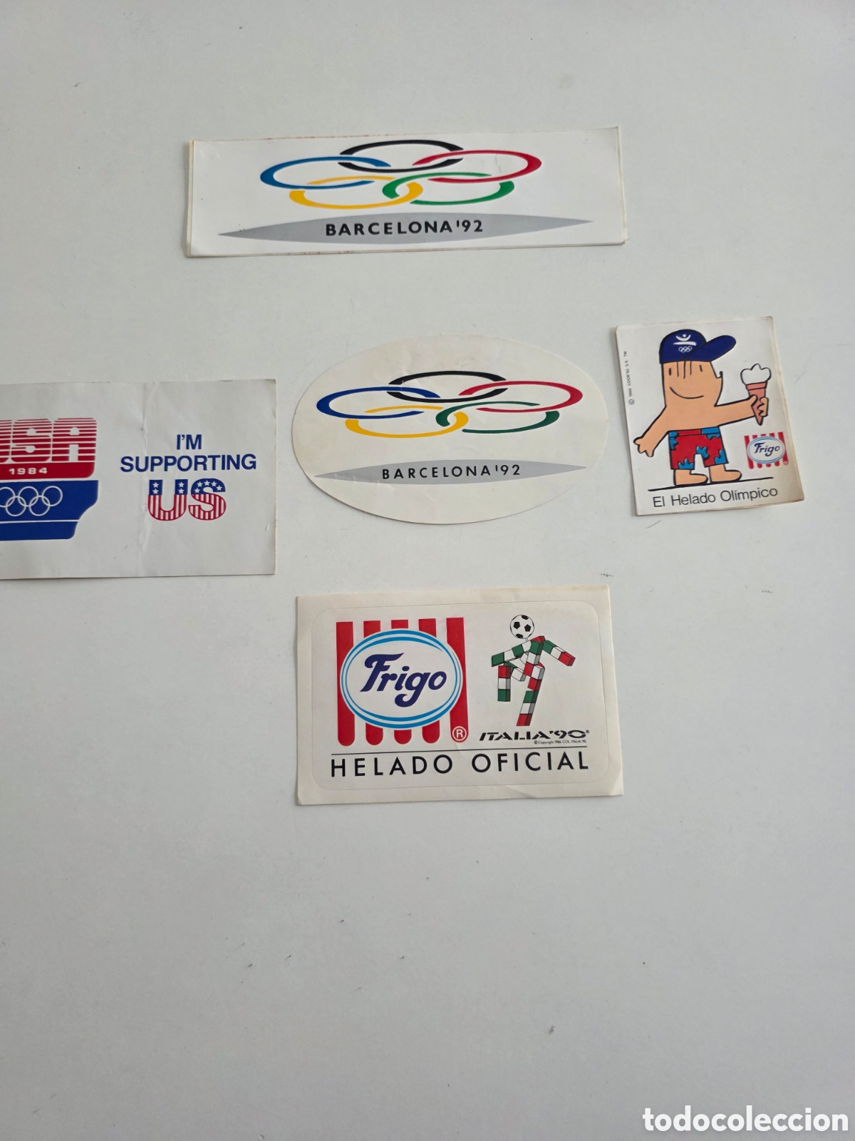 Vintage: Lote pegatinas vintage Olimpiadas Barcelona 92 Italia 90 USA 84
