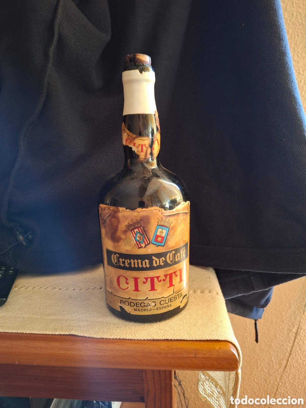 Vintage: Botella Antigua Crema de Caf&eacute; CITTI - Bodegas Cuesta (Madrid) - Coleccionismo