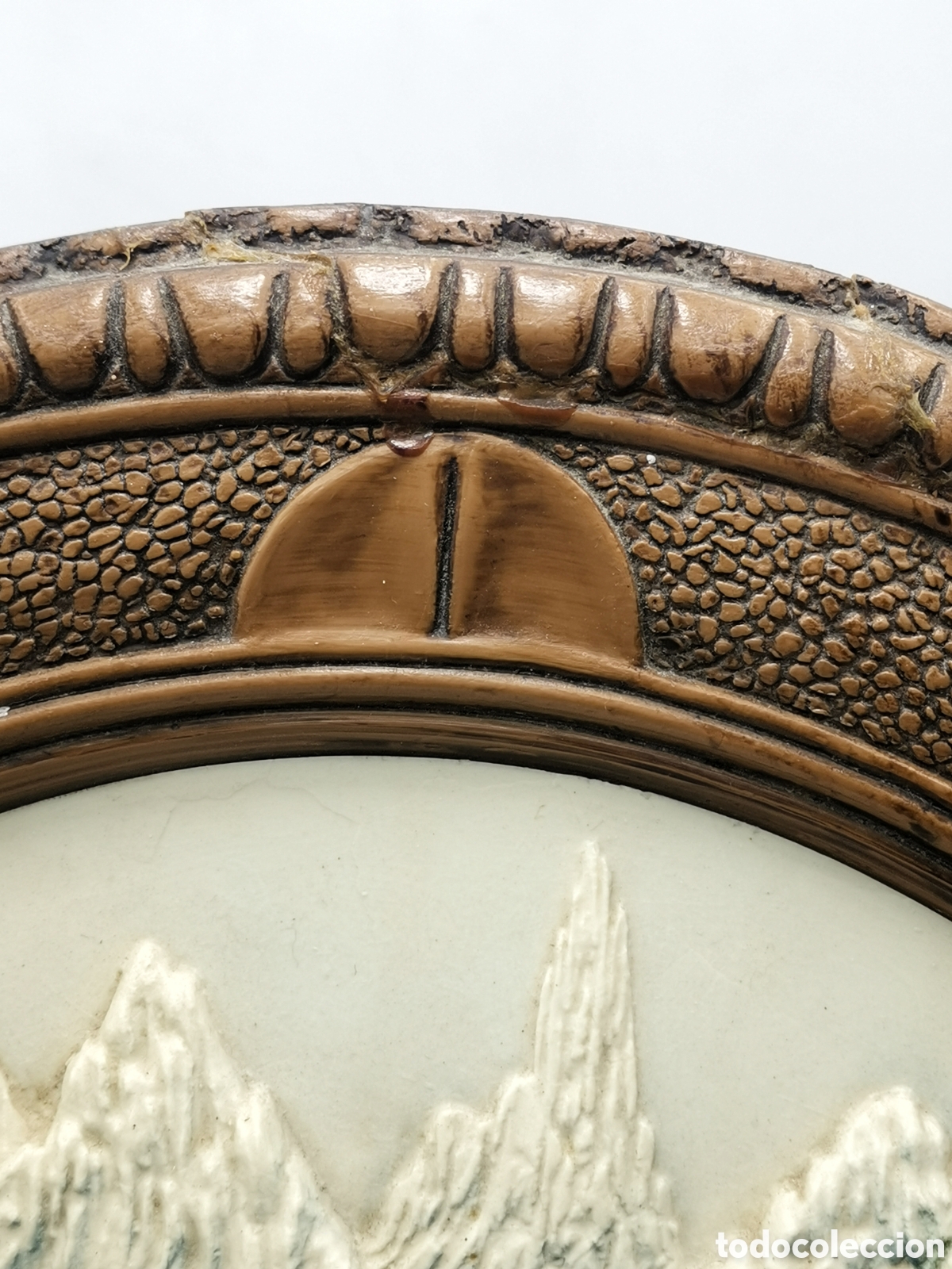 Vintage: PLATO EN RELIEVE QUE REPRESENTA CASA SUIZA Y MONTA&Ntilde;AS - Foto 5