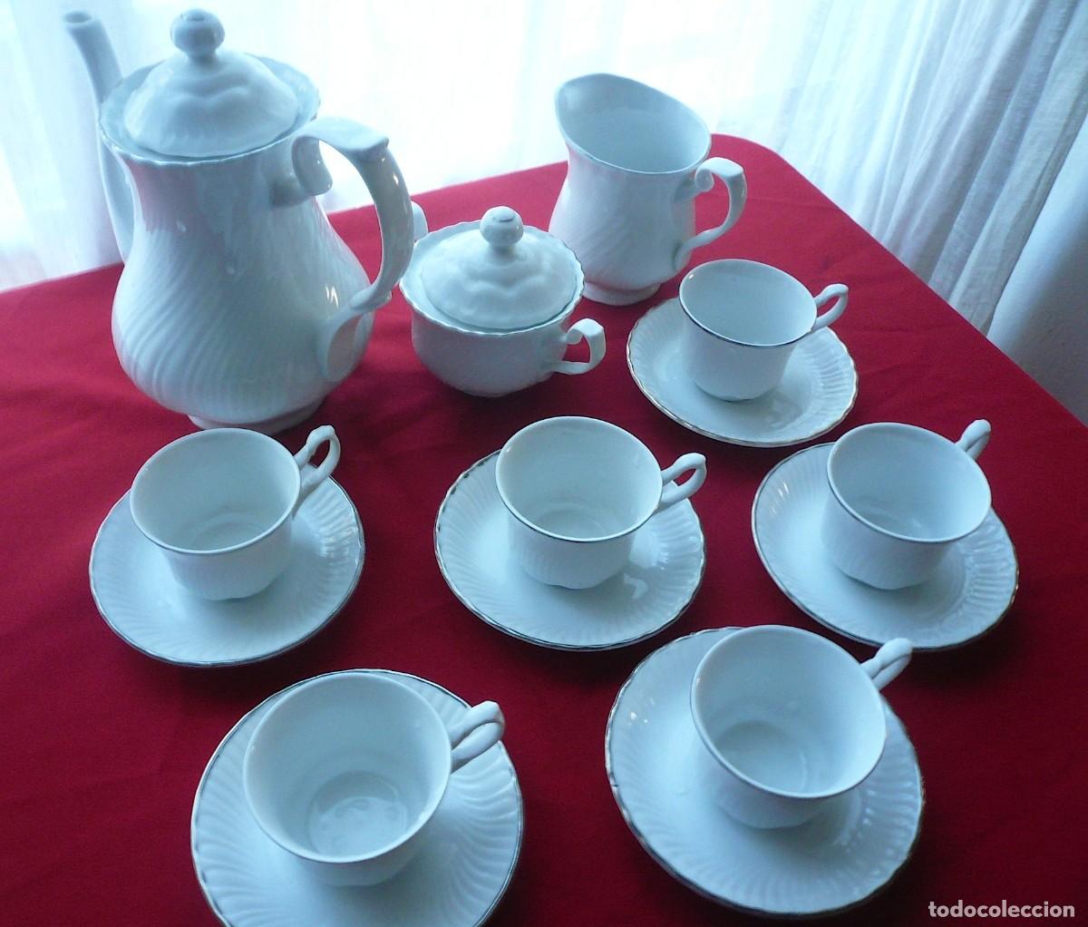 Vintage: JUEGO DE CAF&Eacute; PORCELANA PALAS ATENEA. SEIS SERVICIOS