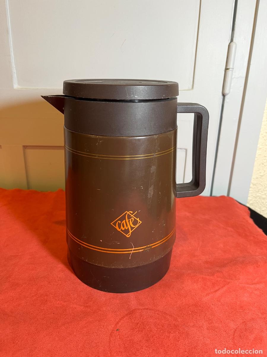 Vintage: Termo Thermos England caf&eacute; vintage a&ntilde;os 70 80 jarra t&eacute;rmica retro marr&oacute;n naranja 1L