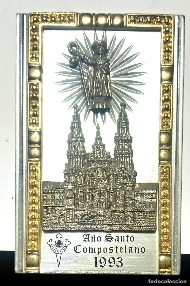 Vintage: Soporte de acero angular antiguo recuerdo A&ntilde;o Santo Compostelano a&ntilde;o 1993 ,Santiago de Compostelano