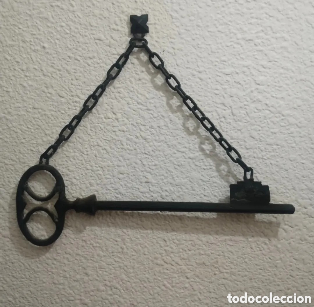 Vintage: Llave de adorno de hierro fundido