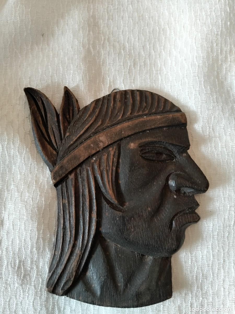 Vintage: TALLA MADERA VINTAGE ROSTRO YARACUY