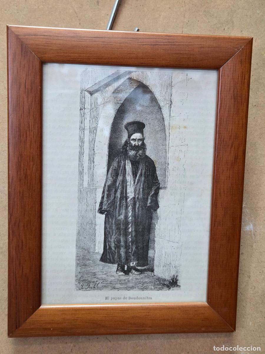 Vintage: cuadro con grabado gastos de envio 5&euro; - Foto 2