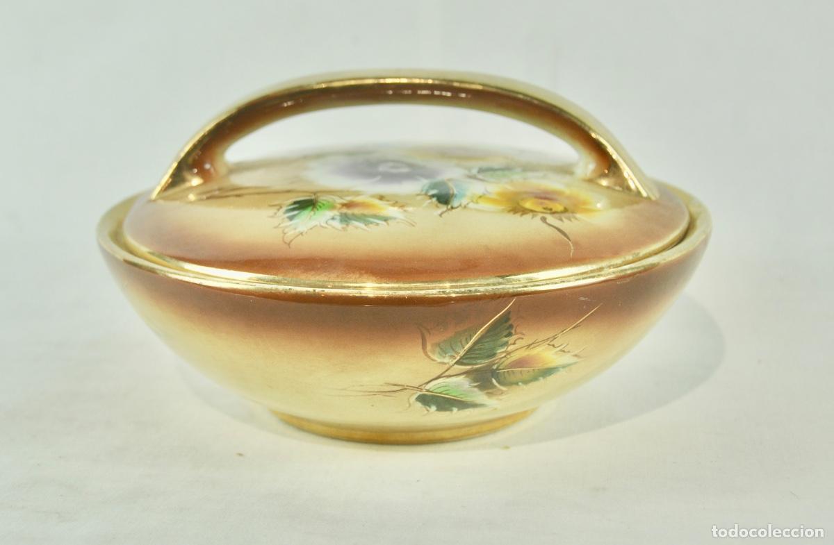Vintage: Peque&ntilde;a sopera en tonos marrones y flores - Foto 10