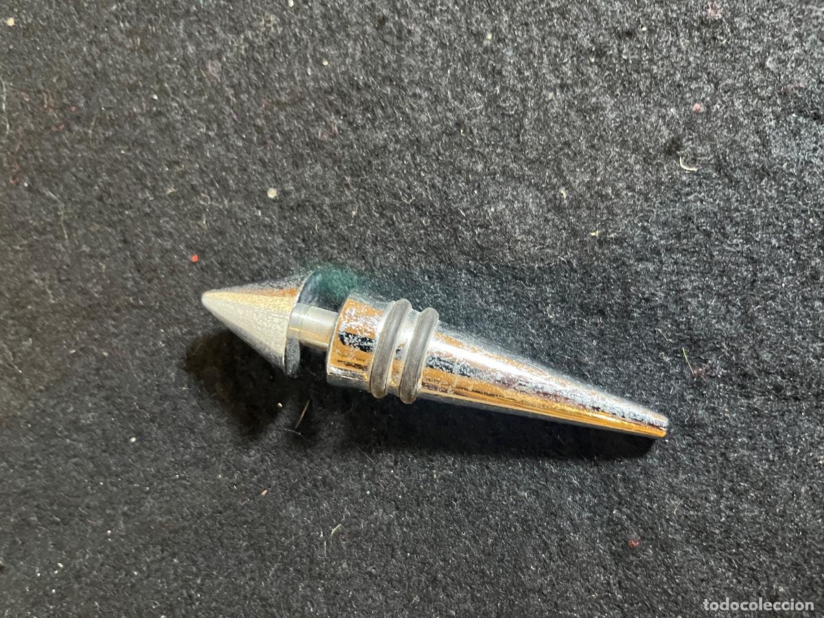 Vintage: Tap&oacute;n herm&eacute;tico vino metal cromado vintage accesorio botella licor cocteler&iacute;a doble junta goma mod3