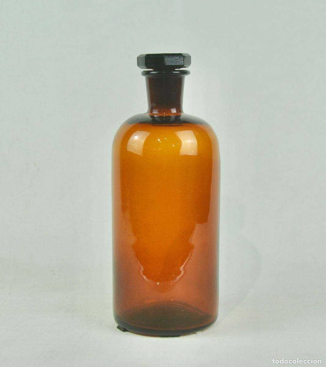 Vintage: Bote de farmacia de color ambar