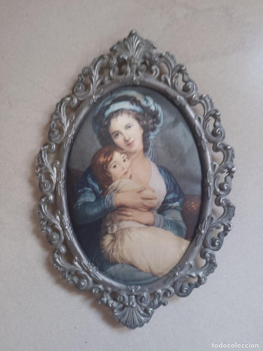 Vintage: MARCO ORNAMENTAL CON DIBUJO EN SEDA