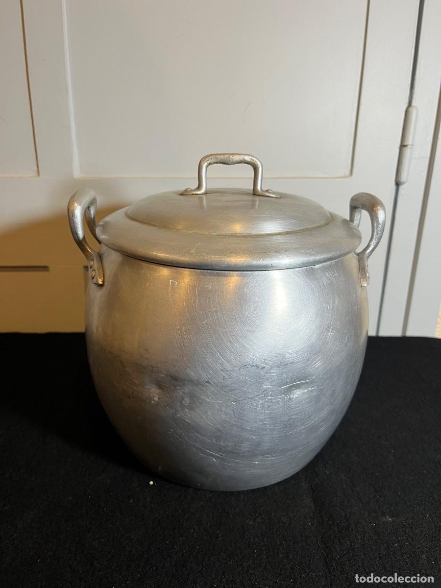 Vintage: Olla aluminio MMM vintage n&ordm;18 con tapa puchero antiguo cocina r&uacute;stica a&ntilde;os 50 60 retro