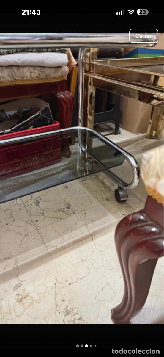 Vintage: Mesa cromada con cristal - Foto 3