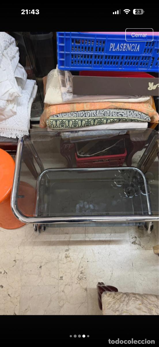 Vintage: Mesa cromada con cristal - Foto 4