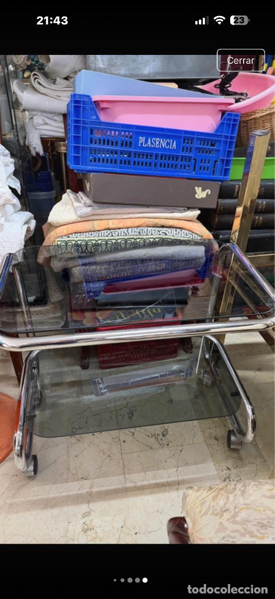 Vintage: Mesa cromada con cristal - Foto 5