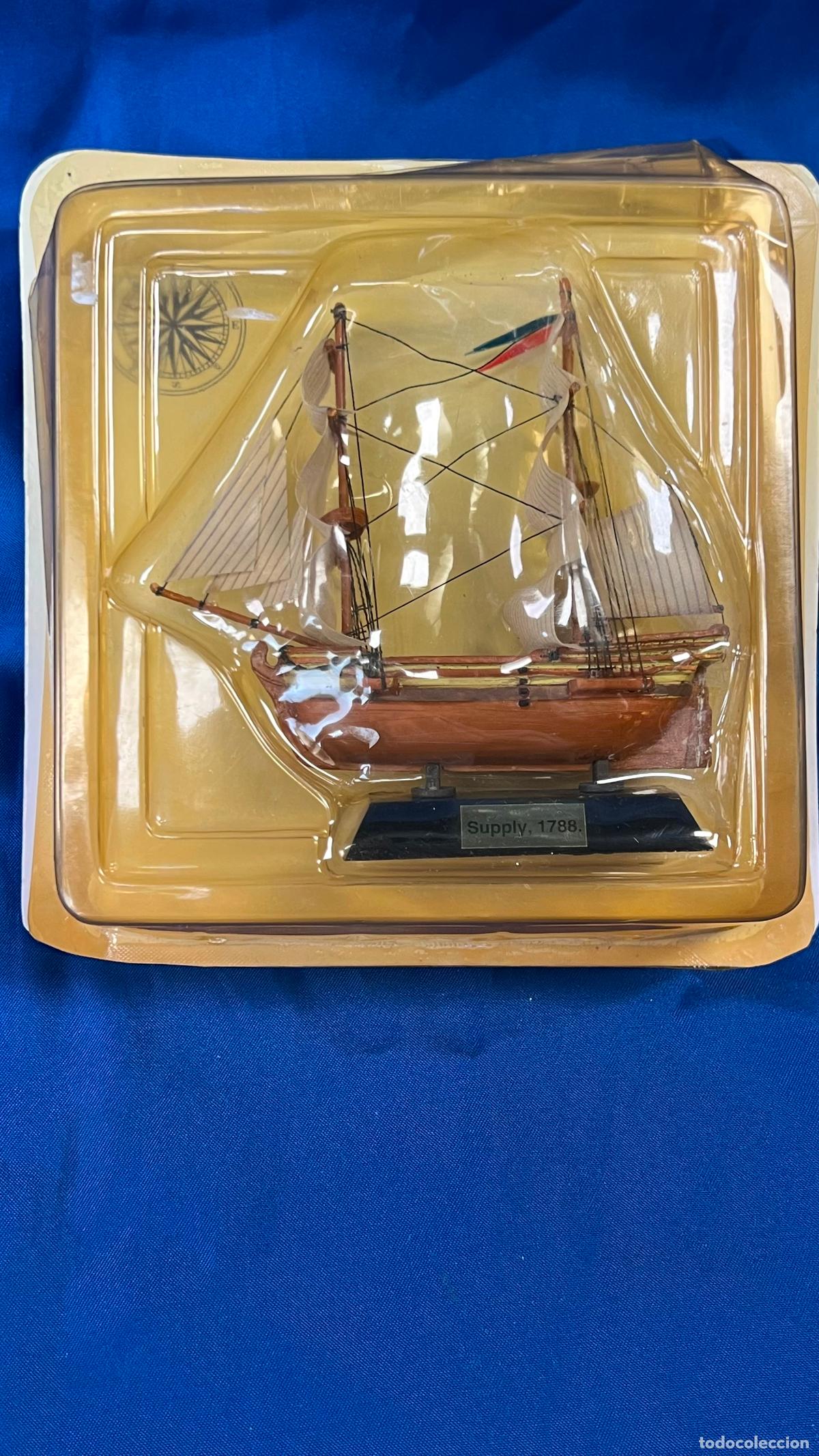 Vintage: MAQUETA NAVAL DEL NAV&Iacute;O &rdquo;SUPPLY 1788&rdquo; EN SU BL&Iacute;STER ORIGINAL