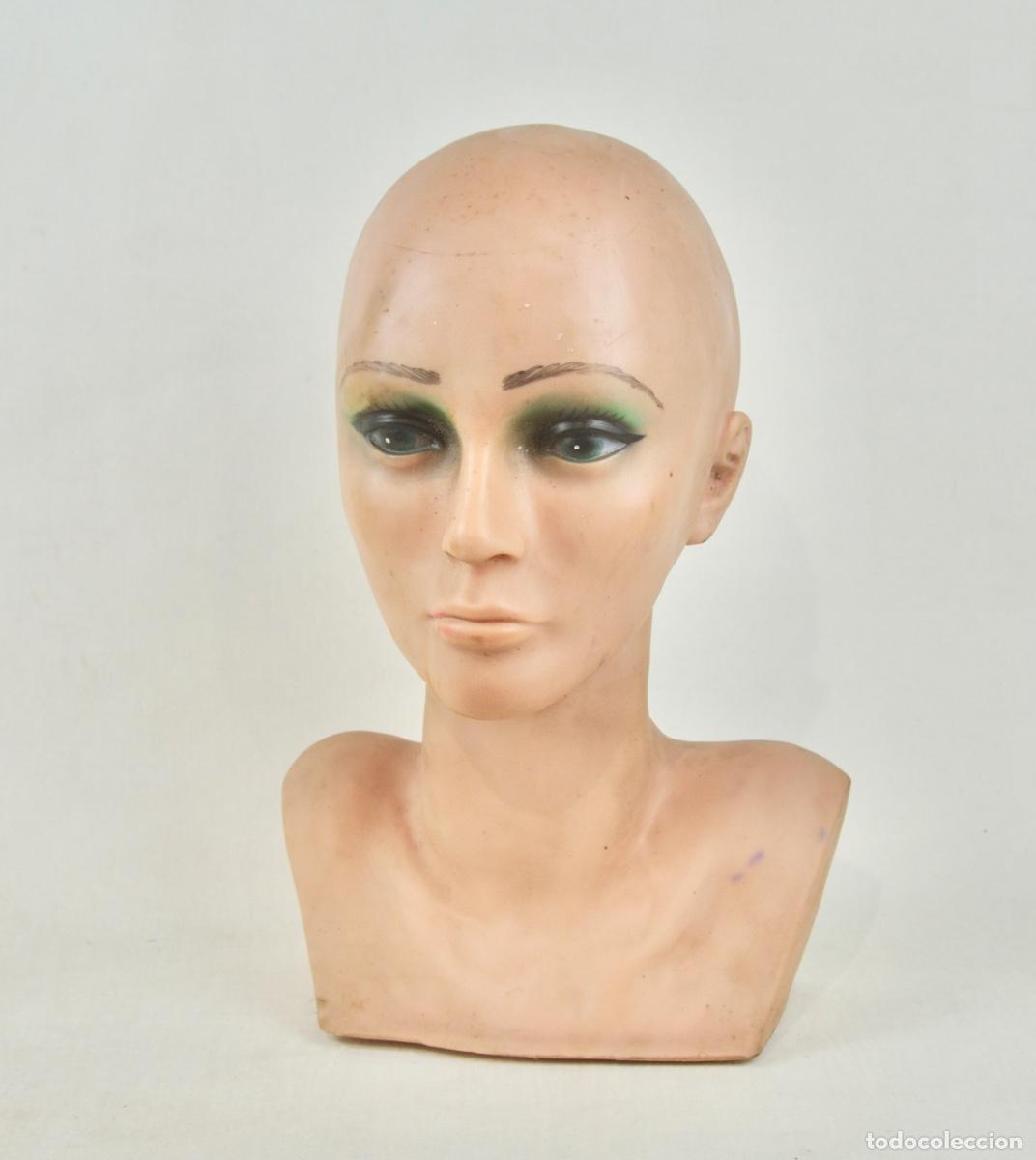 Vintage: Cabeza de maniqu&iacute; en goma - Foto 4
