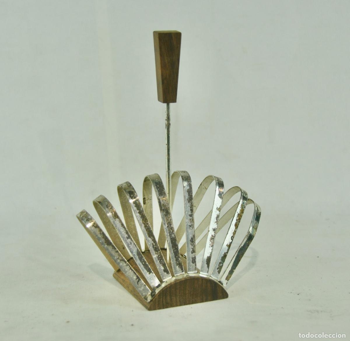 Vintage: Servilletero en metal y madera - Foto 1