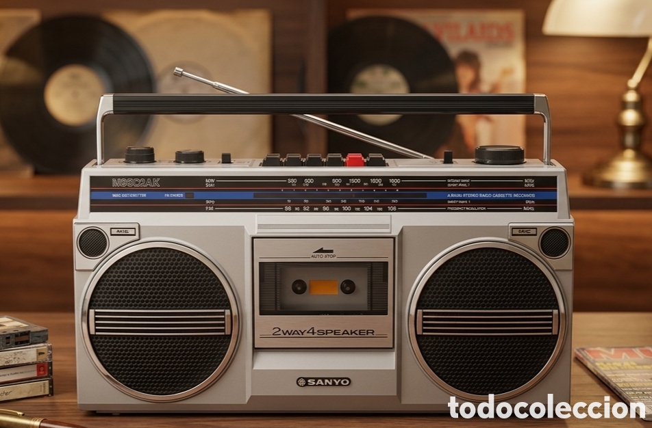 Vintage: Radiocasete Sanyo M9802AK (A&ntilde;os 80) + Manual Original Fechado