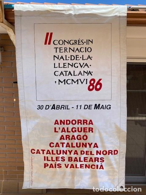 Vintage: PANCARTA ORIGINAL II CONGRES INTERNACIONAL LLENGUA CATALANA 1986