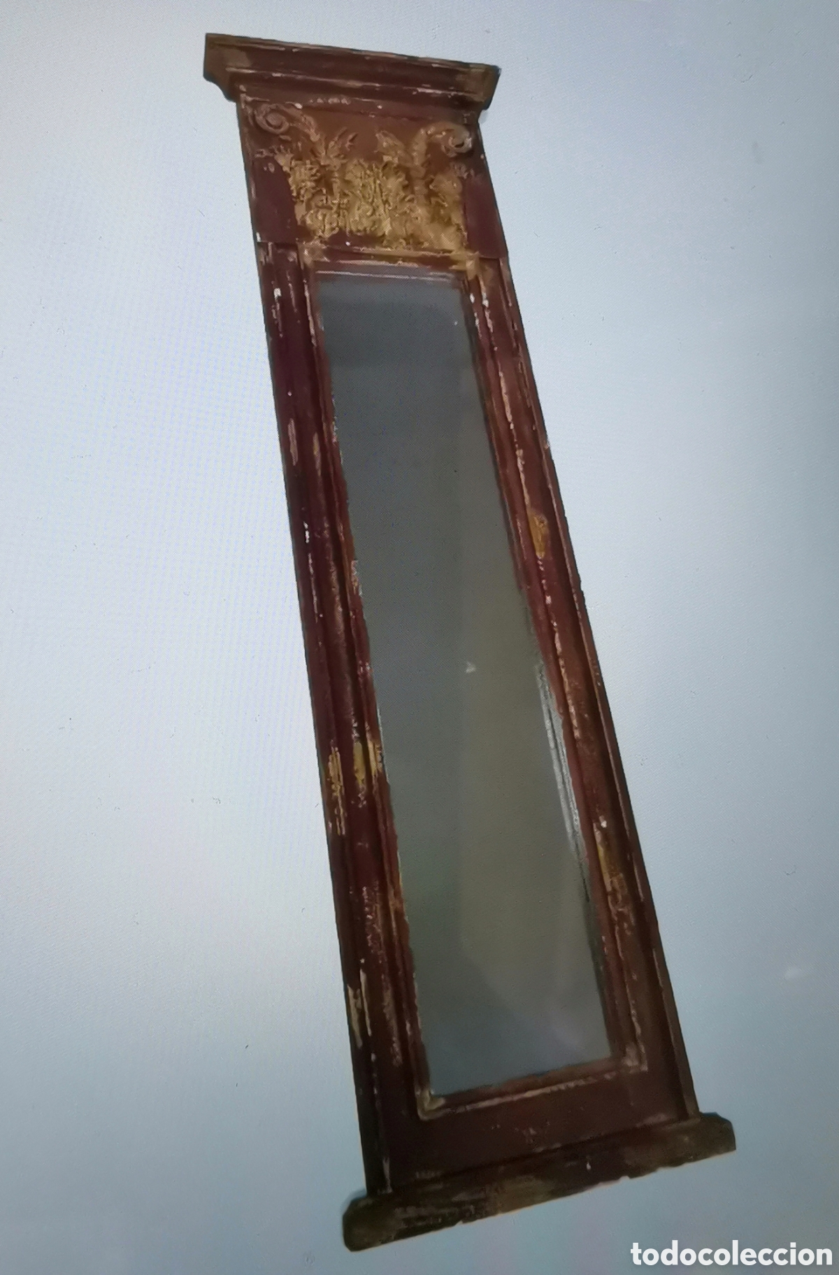 Vintage: MARAVILLOSO ESPEJO DE MADERA CON FORMA DE COLUMNA