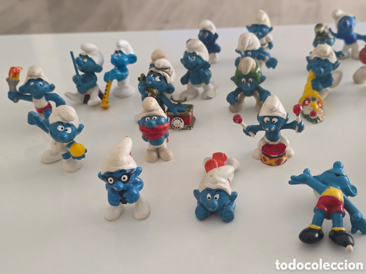 Vintage: Lote 25 Pitufos Schleich vintage a&ntilde;os 70 80 originales