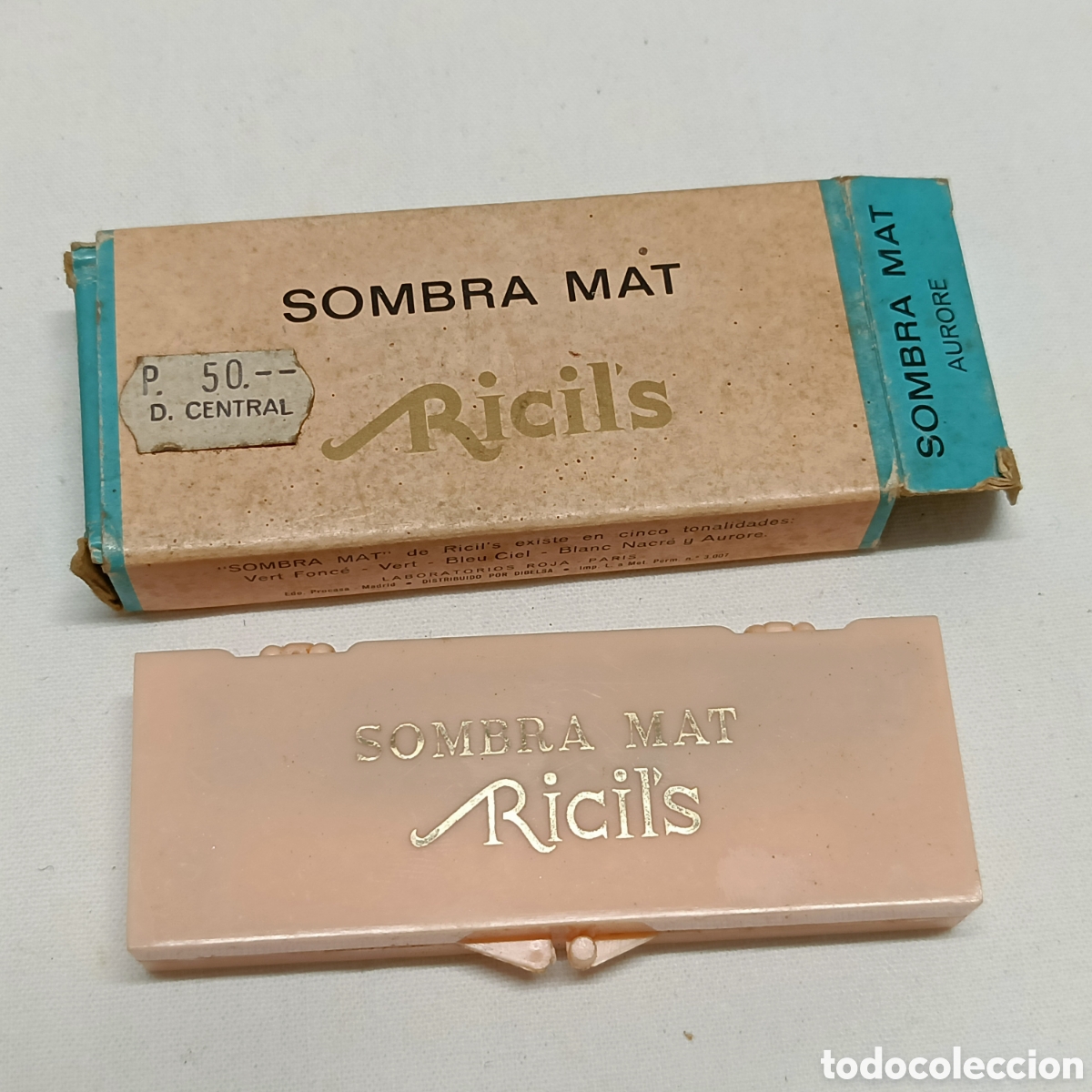 Vintage: Maquillaje vintage. Sombra para ojos, Mat Ricil's. Color Aurore.