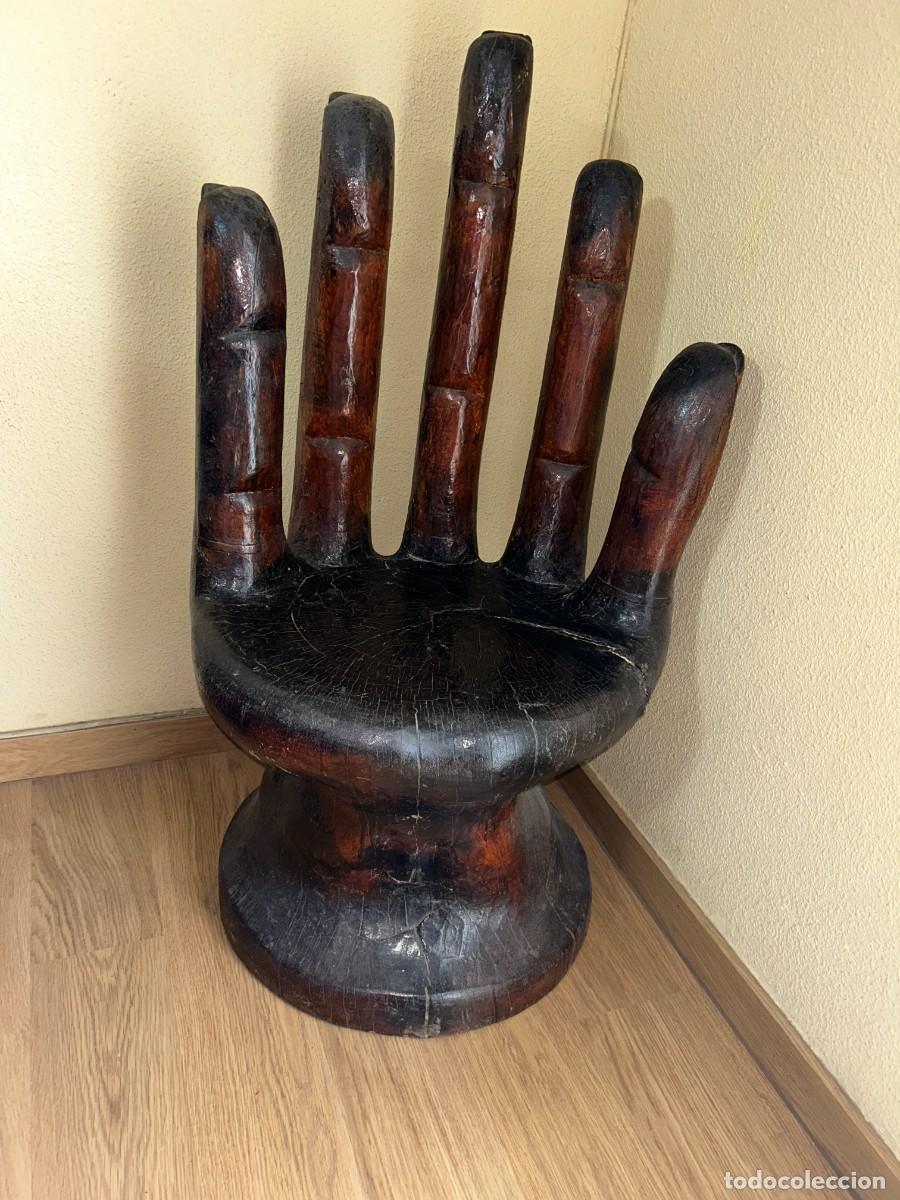 Vintage: SILLA DISE&Ntilde;O FORMA DE MANO VINTAGE INSPIRADA ARTISTA MEXICANO PEDRO FRIEDEBERG