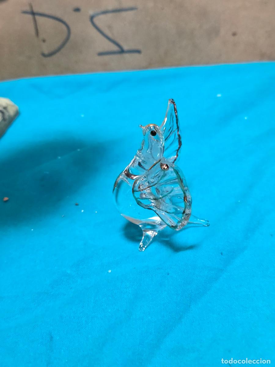 Vintage: peque&ntilde;o gallo de cristal