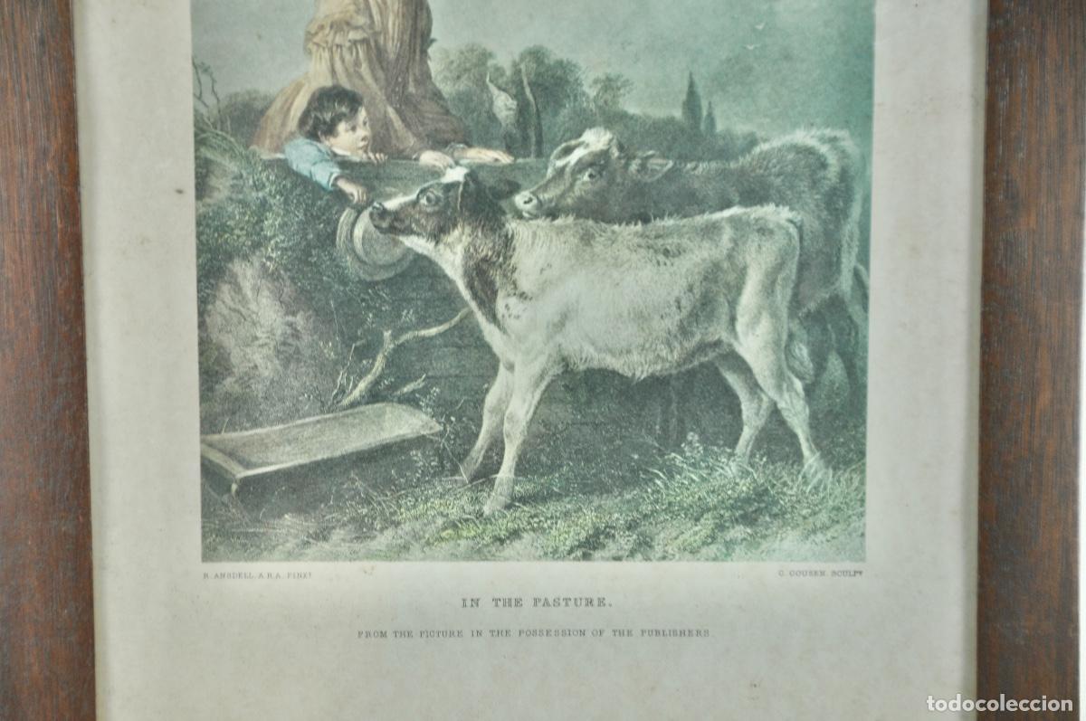 Vintage: Cuadro marco l&aacute;mina madera y l&aacute;mina de &eacute;poca - Foto 3