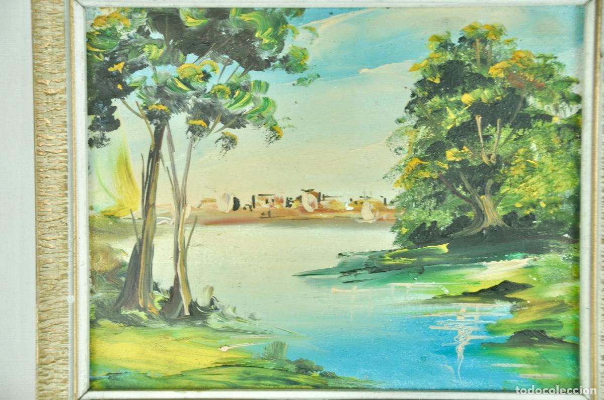 Vintage: Cuadro paisaje a&ntilde;os 60 - Foto 2