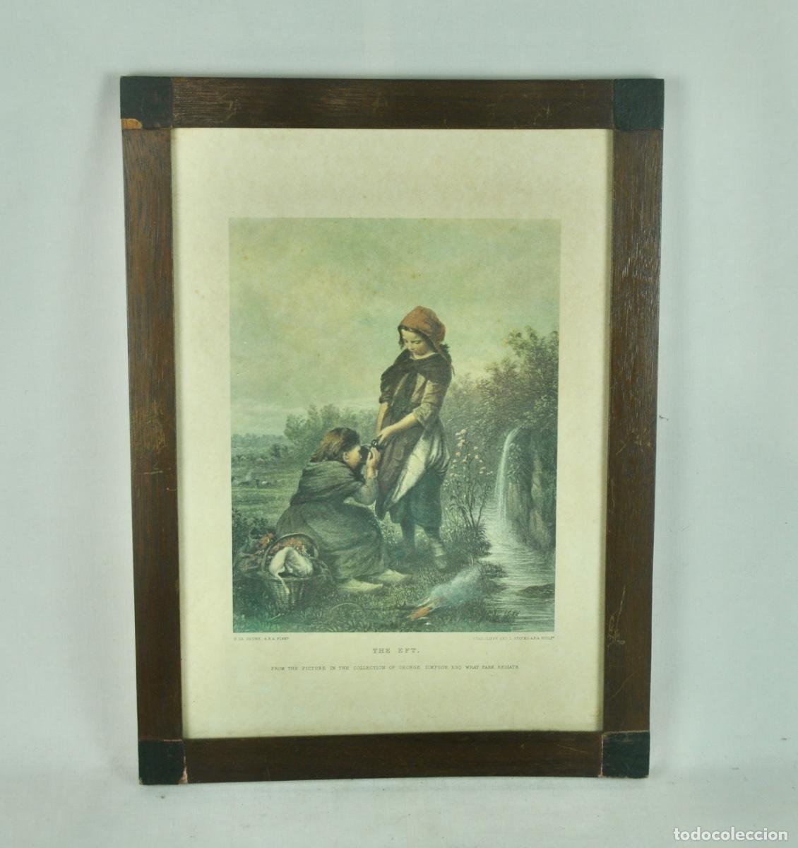 Vintage: Cuadro l&aacute;mina ni&ntilde;os bebiendo