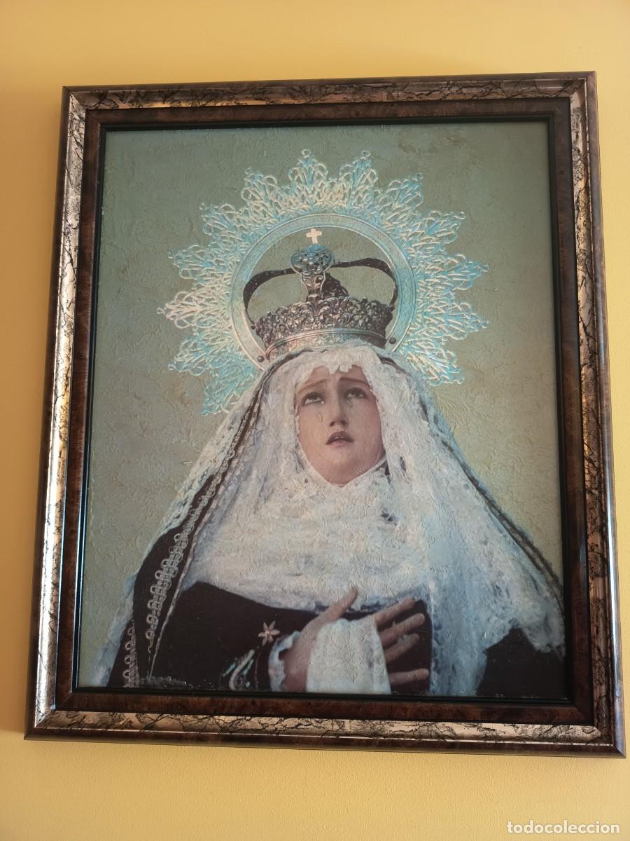 Vintage: Cuadro decorativo vintage con imagen mariana procedente del cartel de Semana Santa de Le&oacute;n 1992.
