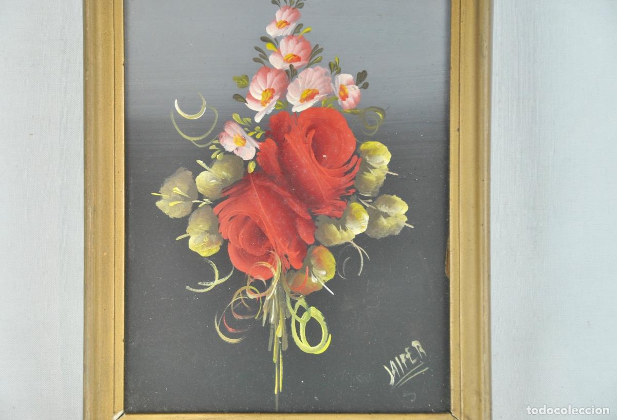Vintage: Cuadro a&ntilde;os 60 flores rojas - Foto 2
