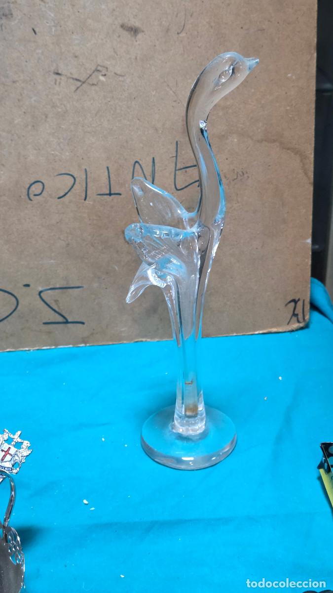 Vintage: florero de cristal figura