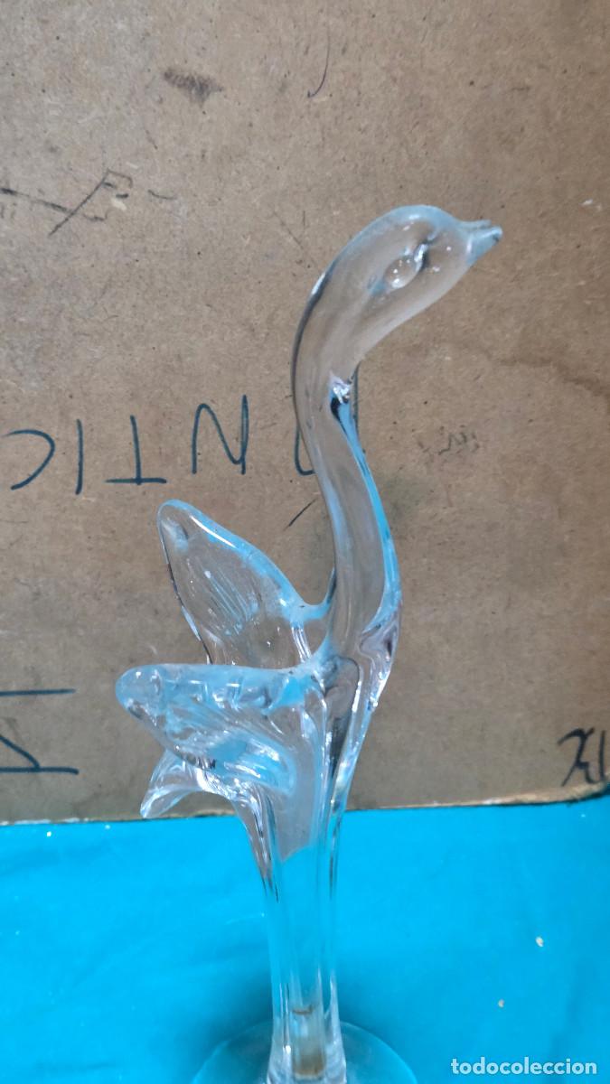 Vintage: florero de cristal figura - Foto 2