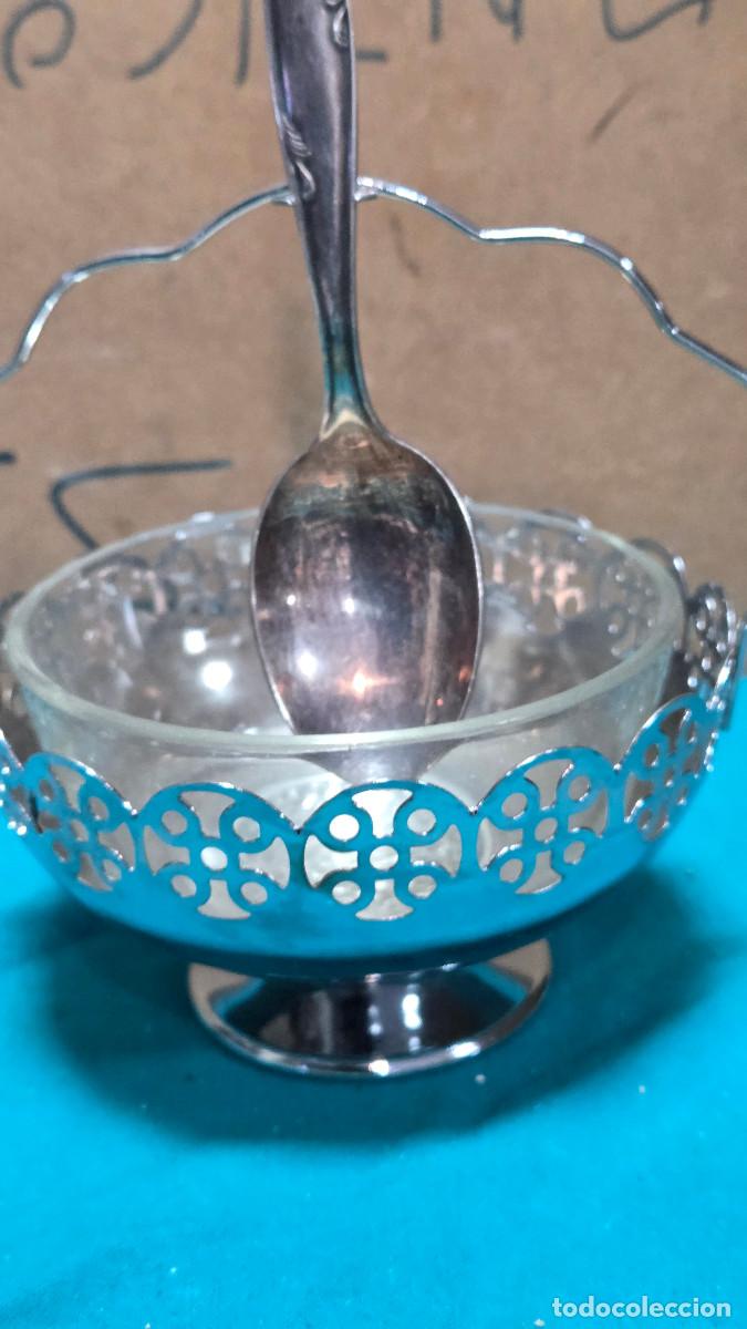 Vintage: azucarero de acero y cristal - Foto 3
