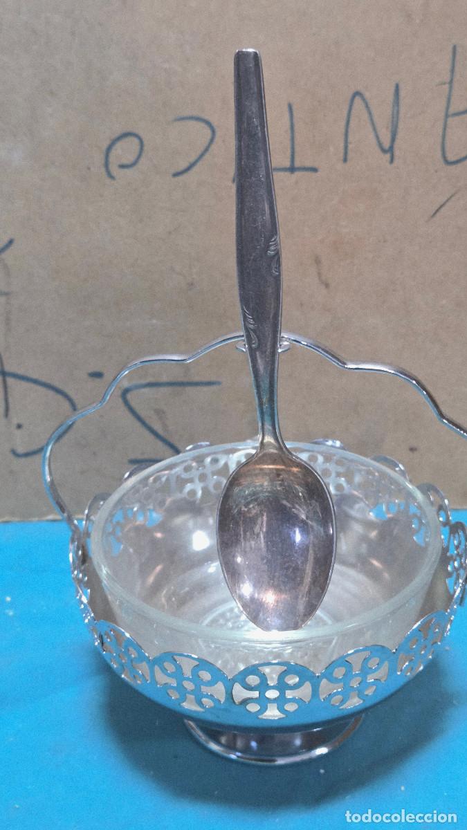 Vintage: azucarero de acero y cristal - Foto 4