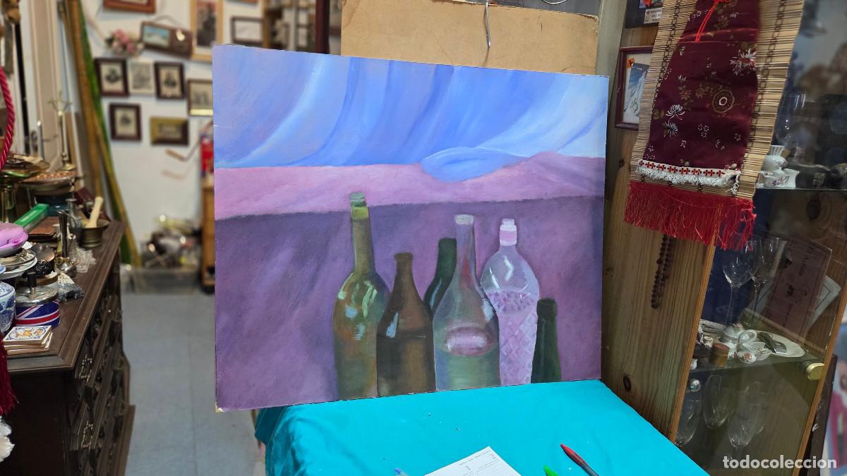 Vintage: table con pintura al oleo sin acabar