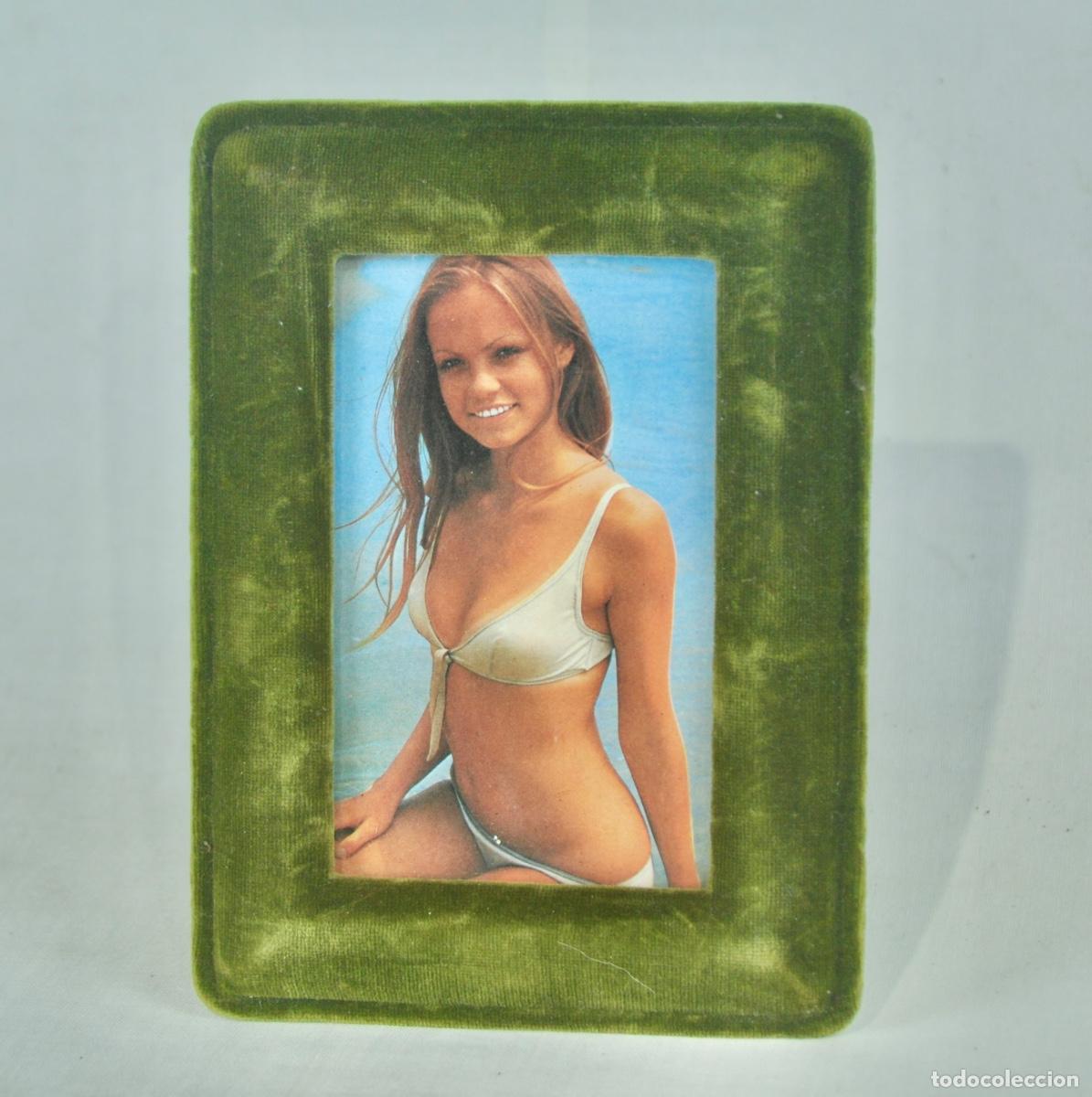 Vintage: Marco para fotos terciopelo verde