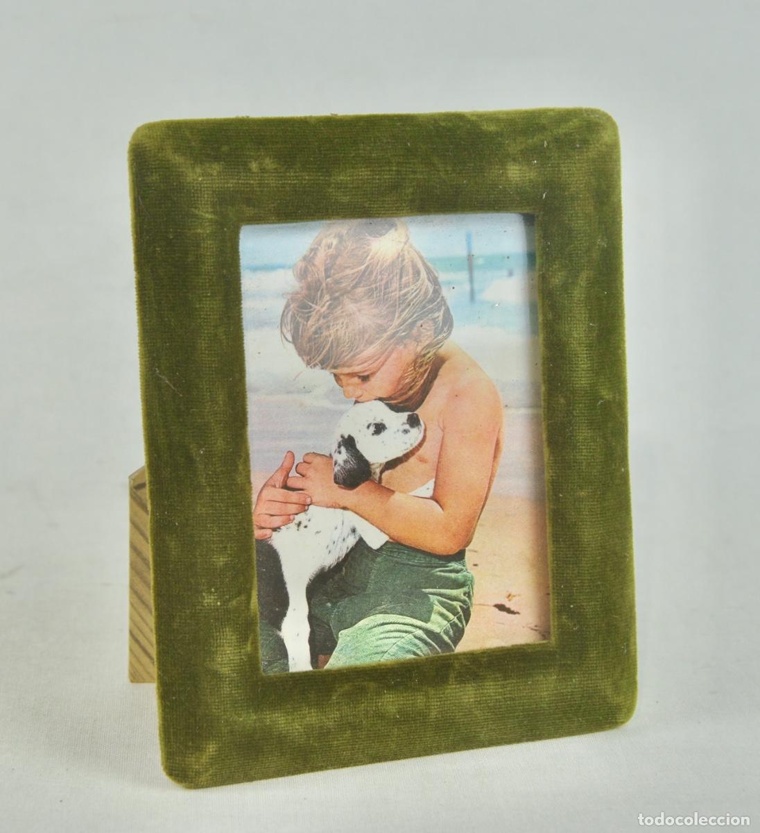 Vintage: Marco para fotos terciopelo verde