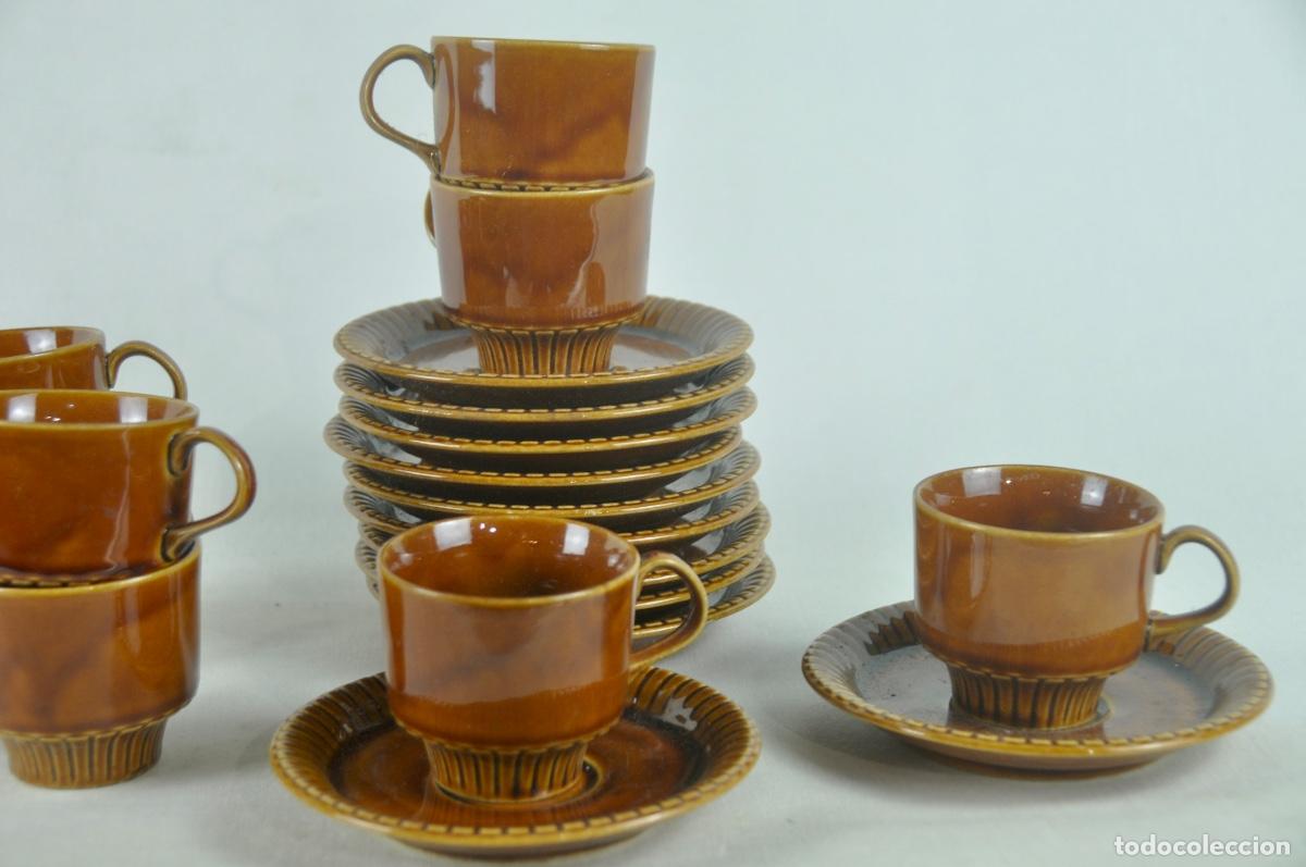 Vintage: Juego cafe en loza marr&oacute;n - Foto 3