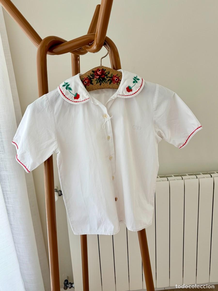 Vintage: Blusa Christian Dior Vintage Ni&ntilde;a Cuello Rosas
