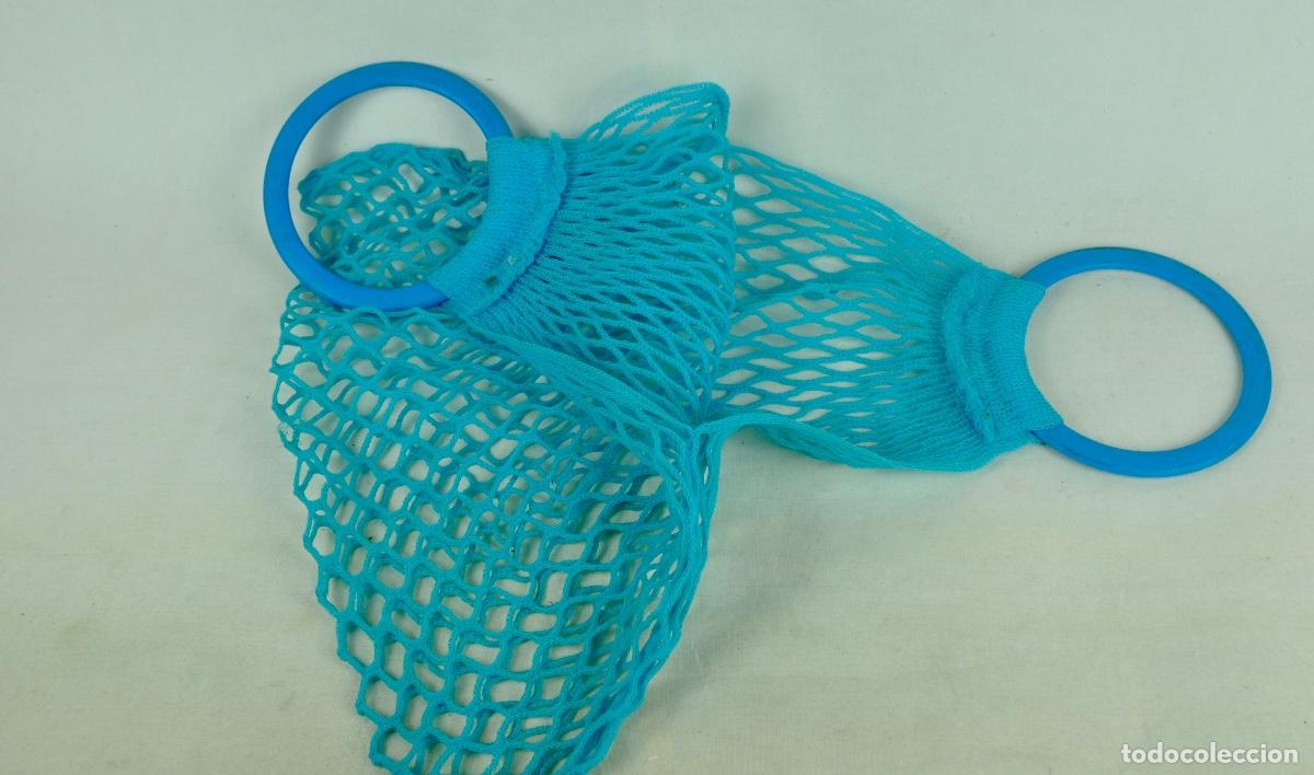Vintage: Bolsa de la compra en azul a&ntilde;os 70 - Foto 4