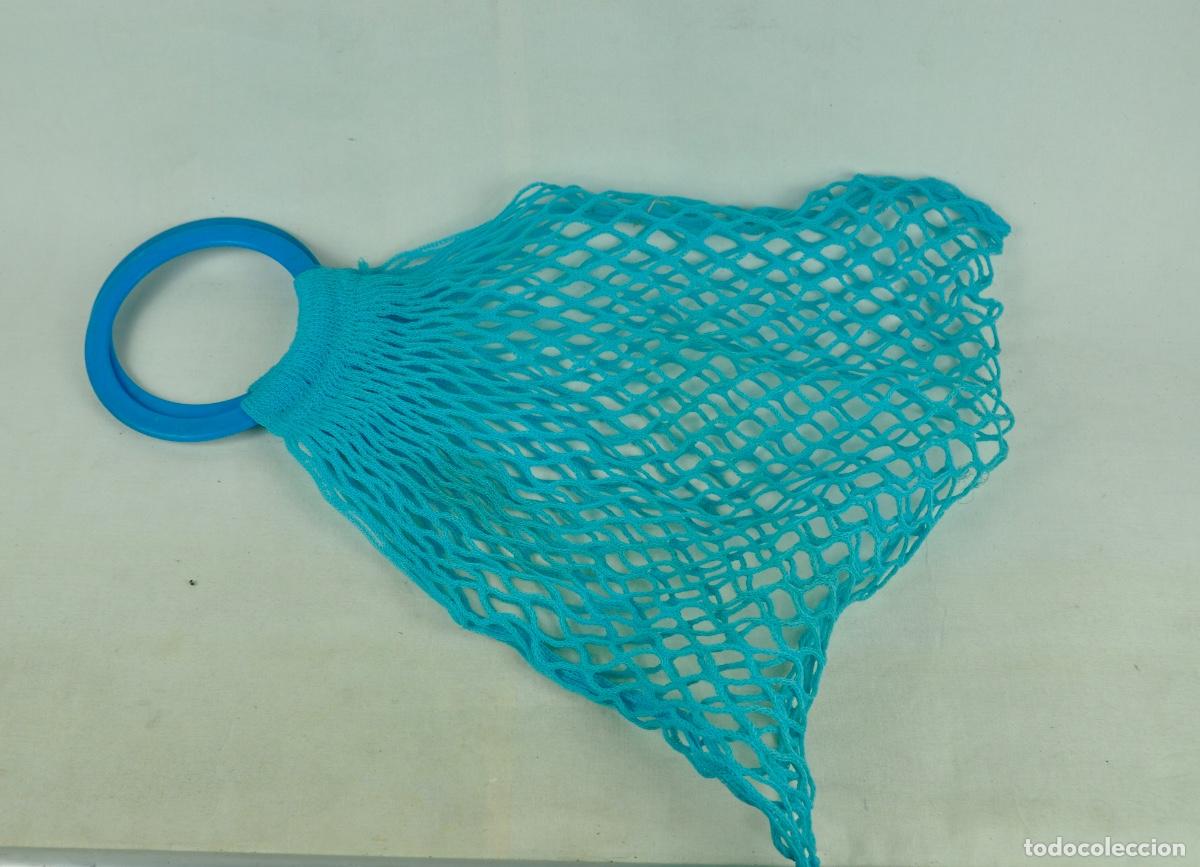 Vintage: Bolsa de la compra en azul a&ntilde;os 70 - Foto 6