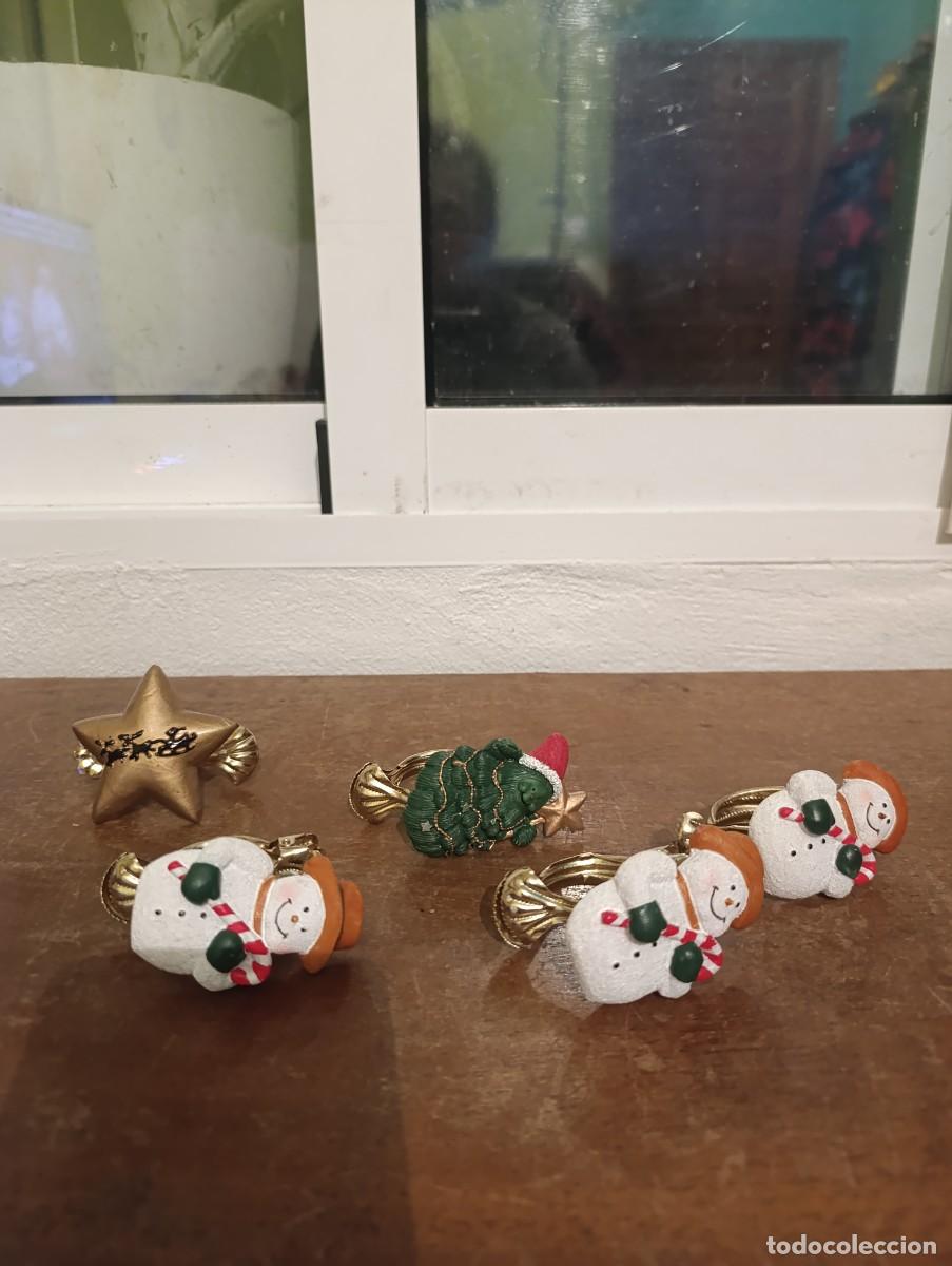 Vintage: Lote de 5 servilleteros navide&ntilde;os - Foto 1
