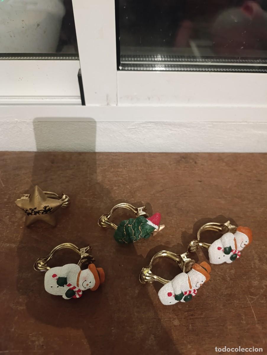 Vintage: Lote de 5 servilleteros navide&ntilde;os - Foto 2