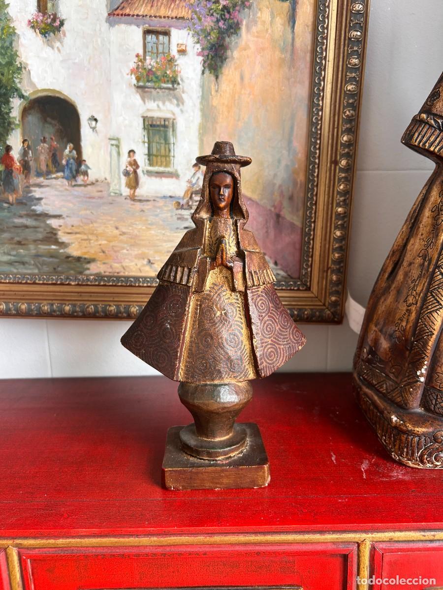 Vintage: Figura de madera Virgen