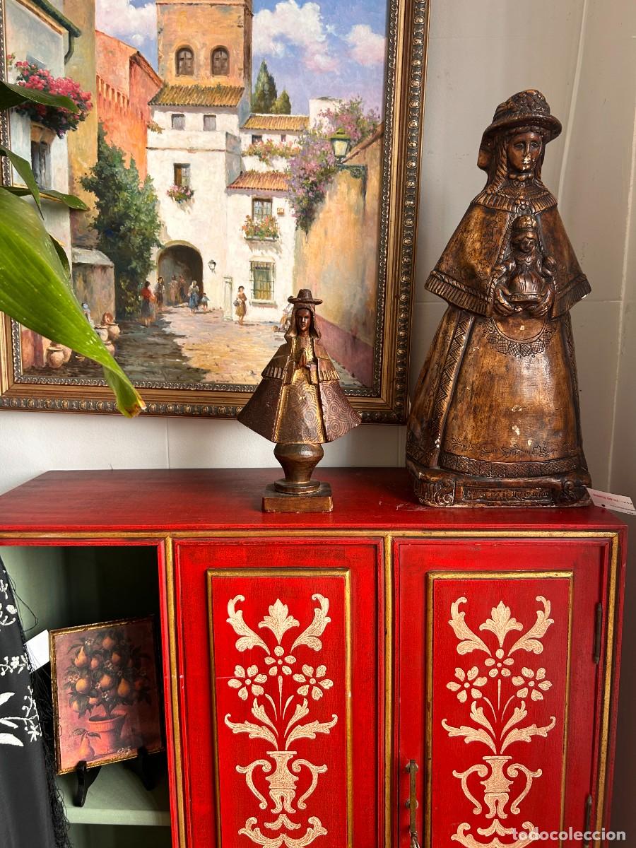 Vintage: Figura de madera Virgen - Foto 2
